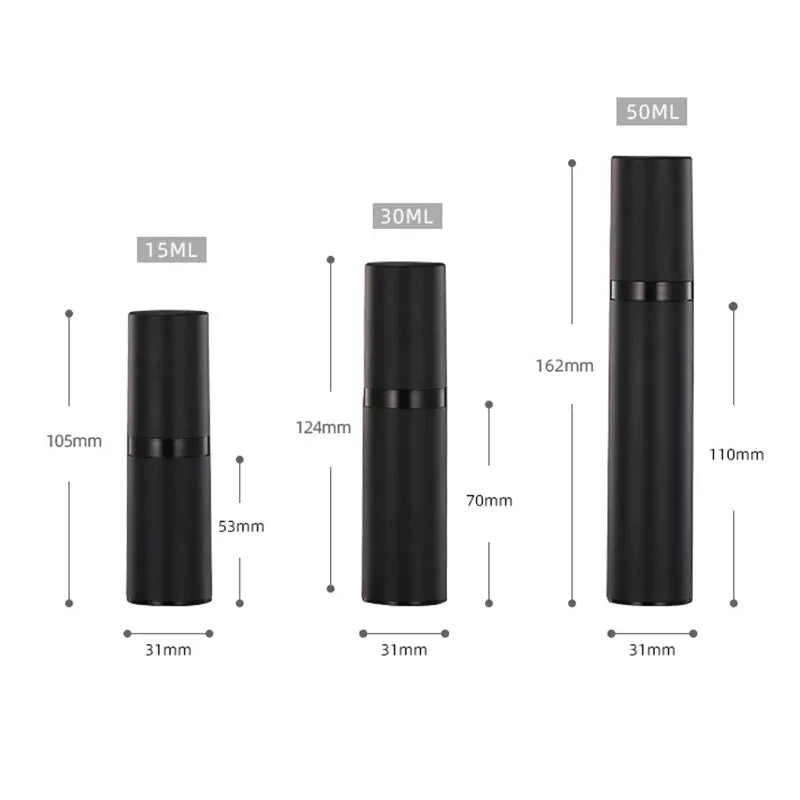 Airless Pump Bottle 15ml 30ml 50ml | Black Vacuum Lotion Jar Airless Pump Bottle QXL