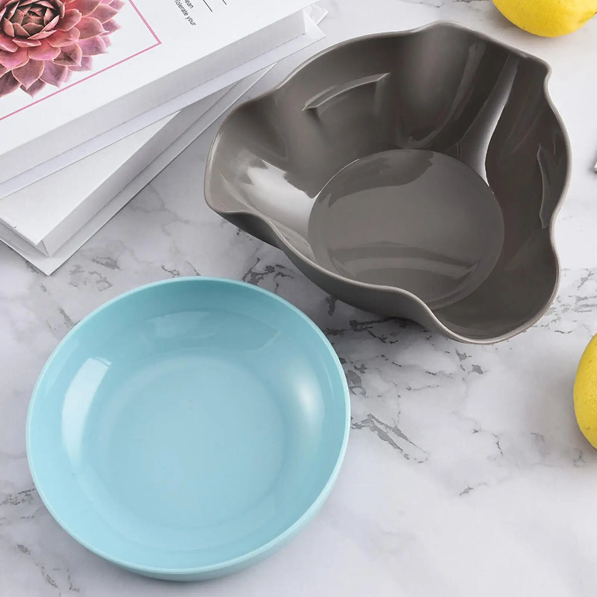 Double Layer Pistachio Bowl with Nut Shell Organizer Snack Serving Bowl QXL