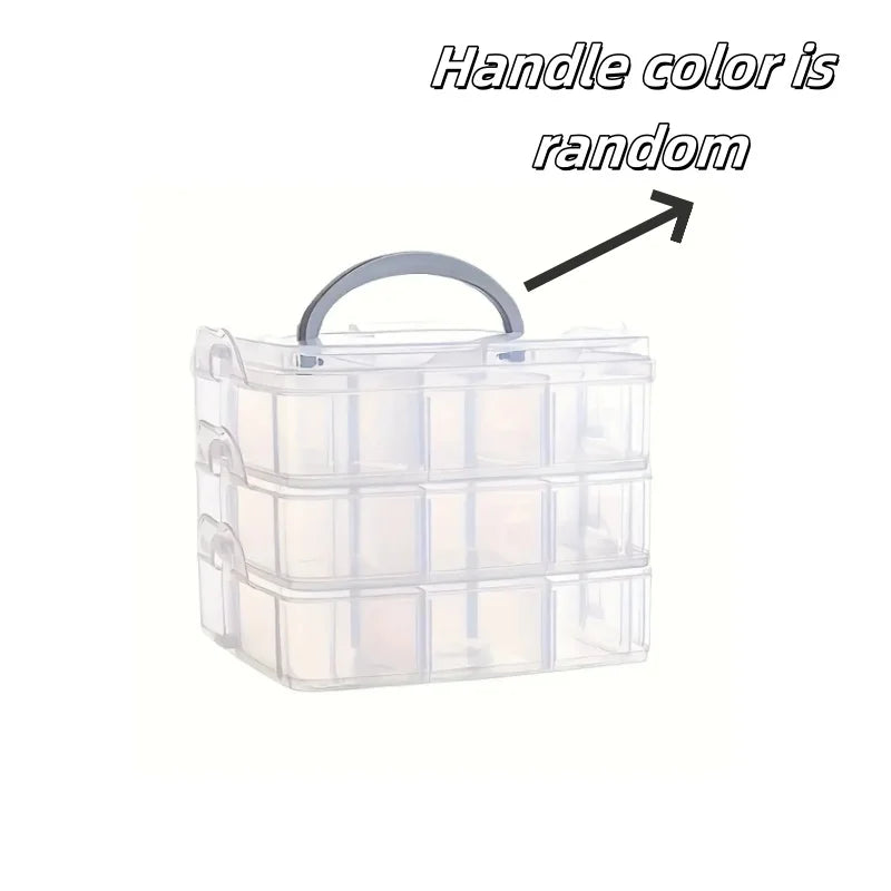 18-Compartment Stackable Jewelry Organizer Box | Clear Plastic Jewelry Organizer Box QXL 1pc