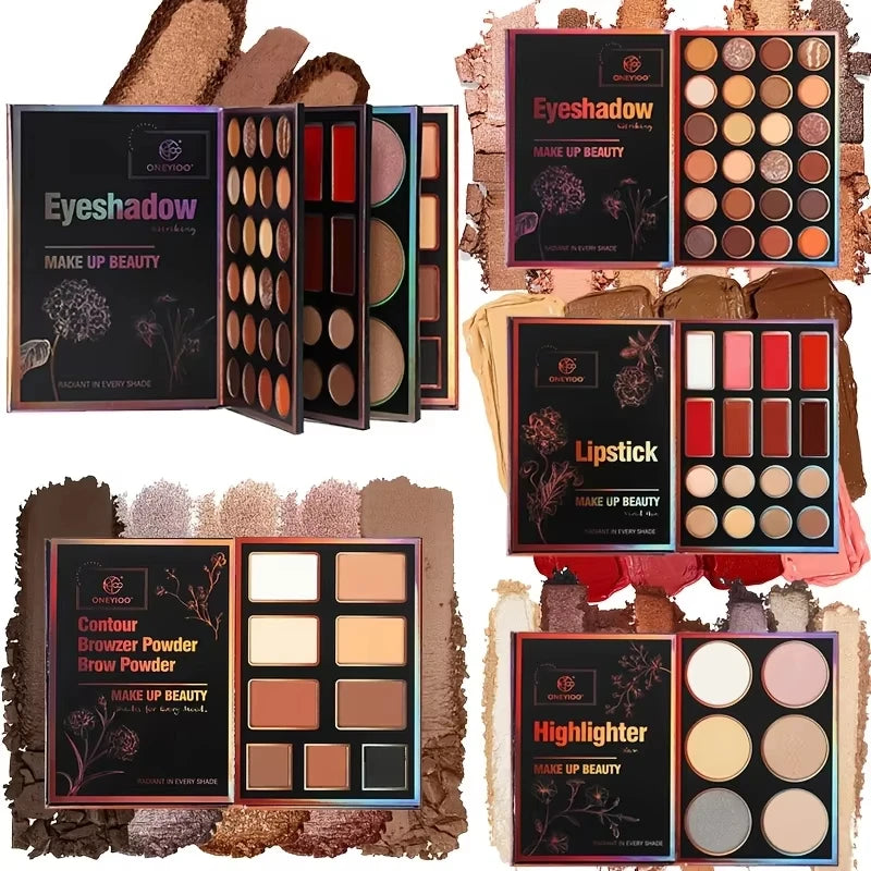 55-Color Eyeshadow Palette | Matte, Shimmer, Lip Gloss & Highlighter Eyeshadow Palette Set QXL