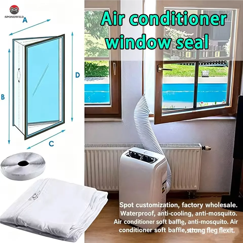 No-Drill Portable AC Window Seal Kit | Zipper Vent Panel AC Window Seal Kit QXL
