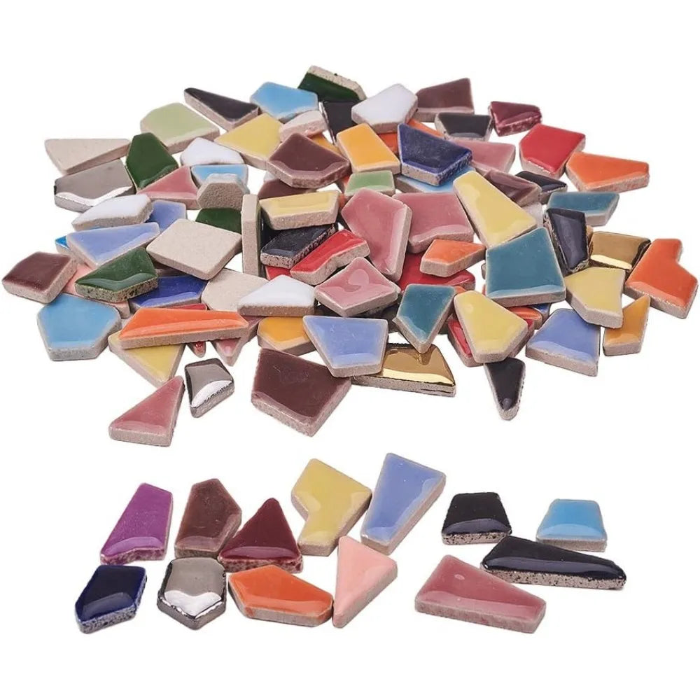 250g Ceramic Mosaic Tile Chips 210pcs | DIY Crafts & Decor Mosaic Tile Chips QXL