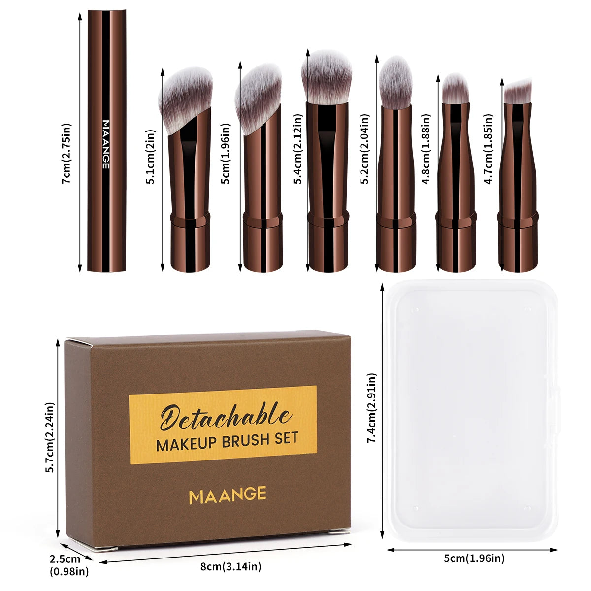 6-Piece Double-Ended Travel Makeup Brush Set with Box Makeup Brush Set QXL