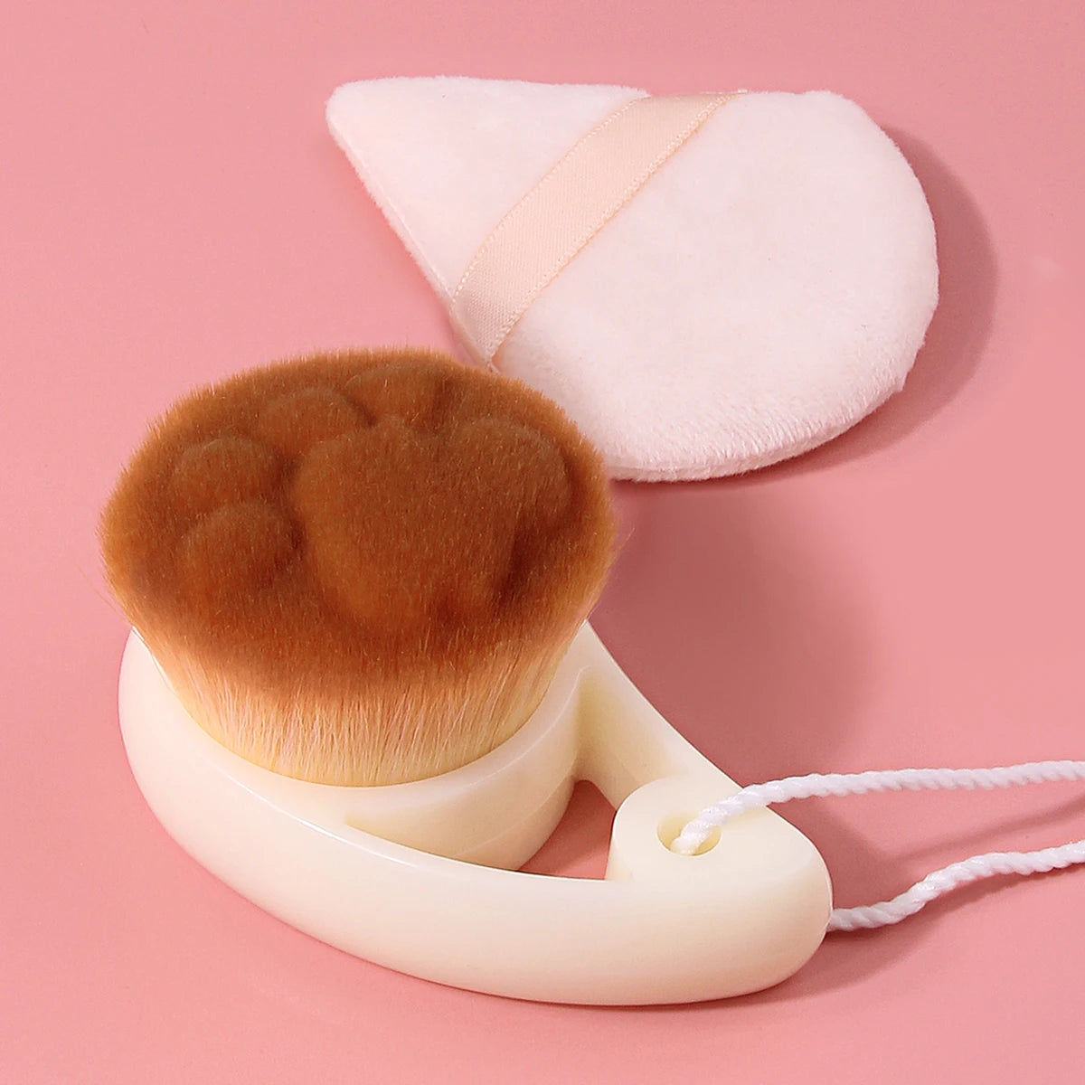 Cat Paw Facial Cleansing Brush & Powder Puff Set – Ivory Facial Cleansing Brush QXL