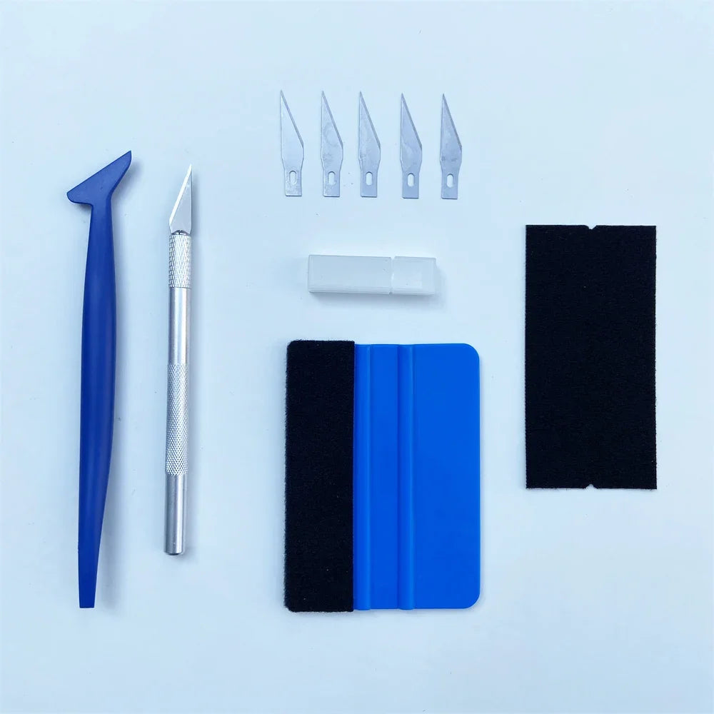 Pro Car Vinyl Wrap Tool Kit Window Tint Squeegee Set Large Square Film Scraper for Auto Paint Protection Film Car Accessories QXL A