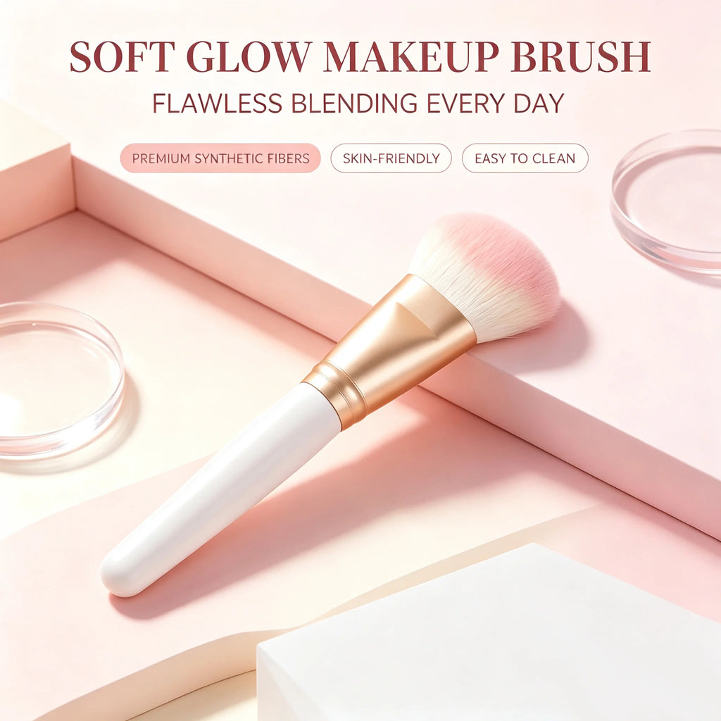 KOSSHOW Pink Fluffy Makeup Brush – Blush & Powder Brush Makeup Brush QXL WHITE