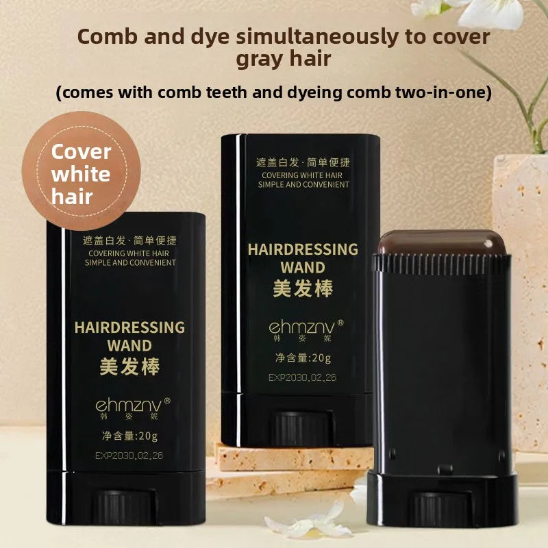 2-in-1 Hair Root Touch-Up Stick with Comb | Temporary Gray Cover Hair Color Touch-Up Stick QXL