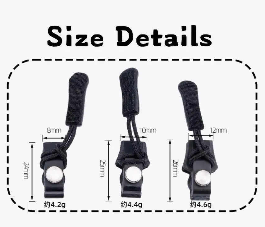 Zipper Repair Kit 3/6-Pc | Universal S/M/L Replacement Heads Zipper Repair Kit QXL