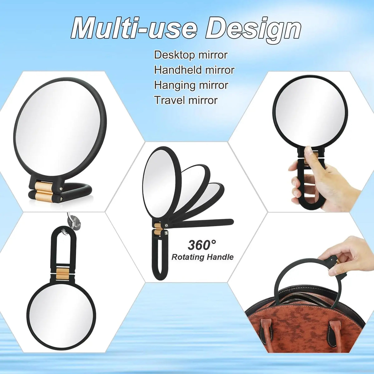 20X/1X Foldable Double-Sided Magnifying Travel Makeup Mirror Magnifying Makeup Mirror QXL