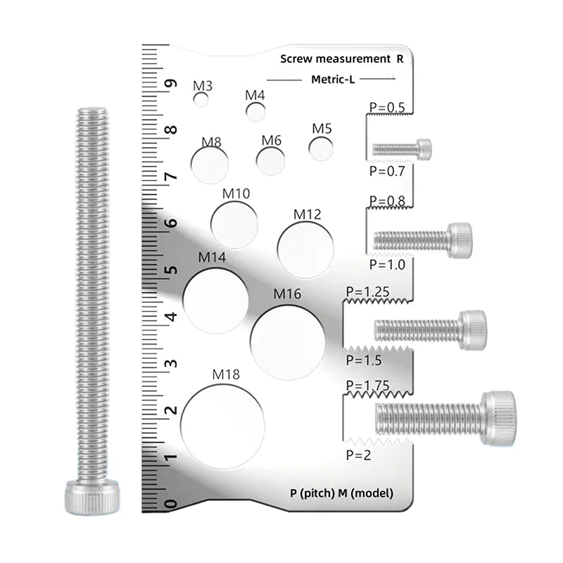 Stainless Steel Thread Pitch Gauge | Screw & Bolt Measuring Tool Thread Pitch Gauge QXL