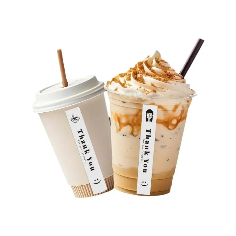 10-Pack Milk Tea Thank You Seal Labels | Self-Adhesive Stickers Decorative Seal Labels QXL