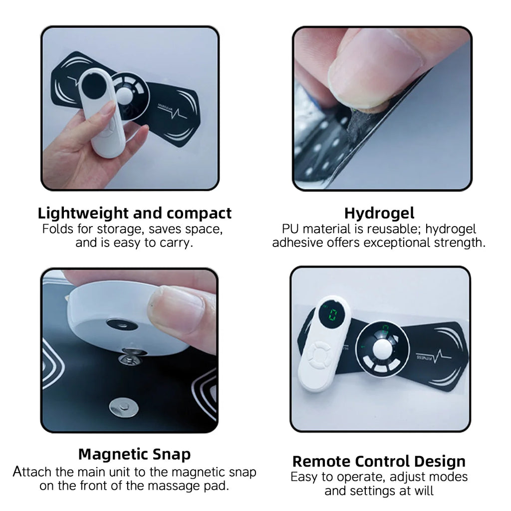 Electronic Pulse Muscle Massager Patch | 8 Modes, USB Electric Pulse Massager QXL