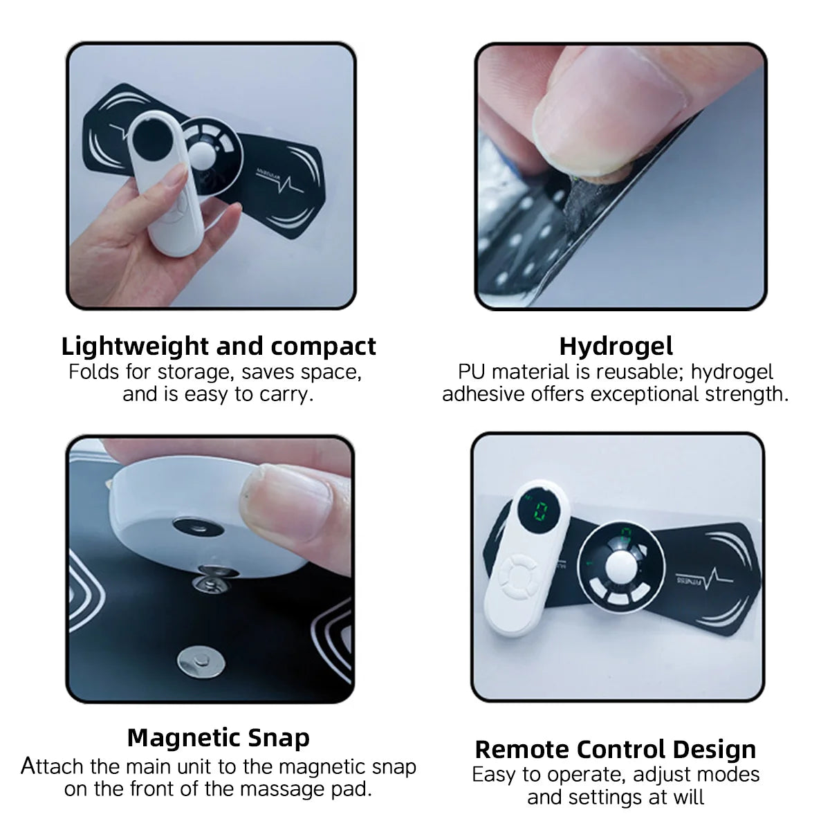 Electronic Pulse Muscle Massager Patch | 8 Modes, USB Electric Pulse Massager QXL