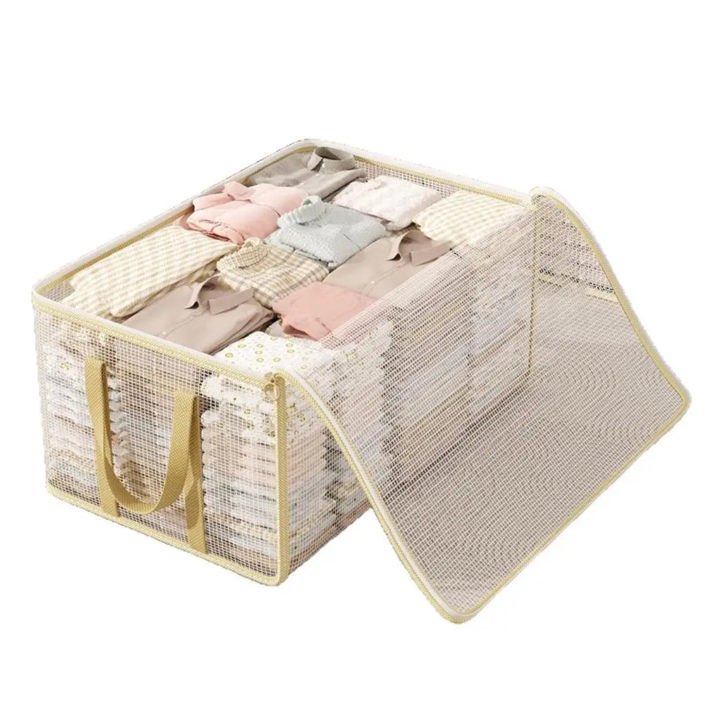 Transparent PVC Foldable Quilt & Clothes Storage Bag Clothes Storage Bag QXL horizontal