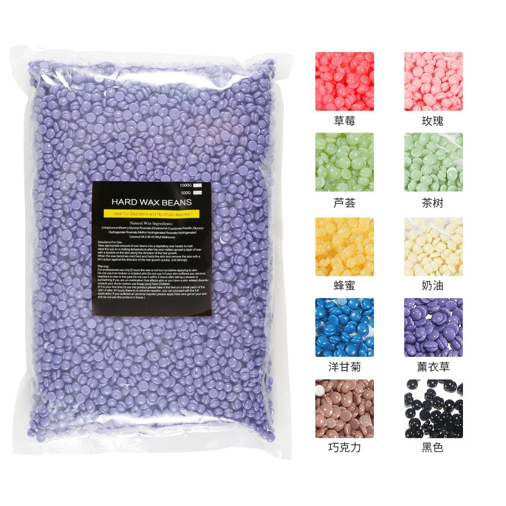 500g Hard Wax Beans – No-Strip Body & Face Hair Removal Depilatory Wax Beans QXL