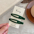 2-Pack Velvet BB Hair Clips for Women | Flocking Hairpins Velvet Hair Clips QXL Green 2Pcs