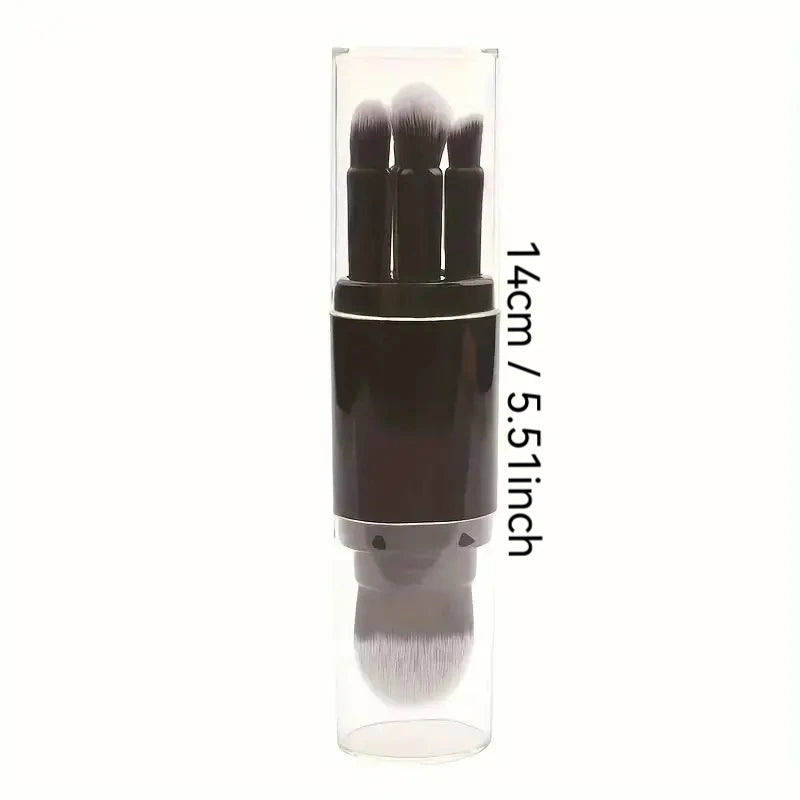 5-in-1 Retractable Mini Makeup Brush Set for Travel & Home Travel Makeup Brush Set QXL