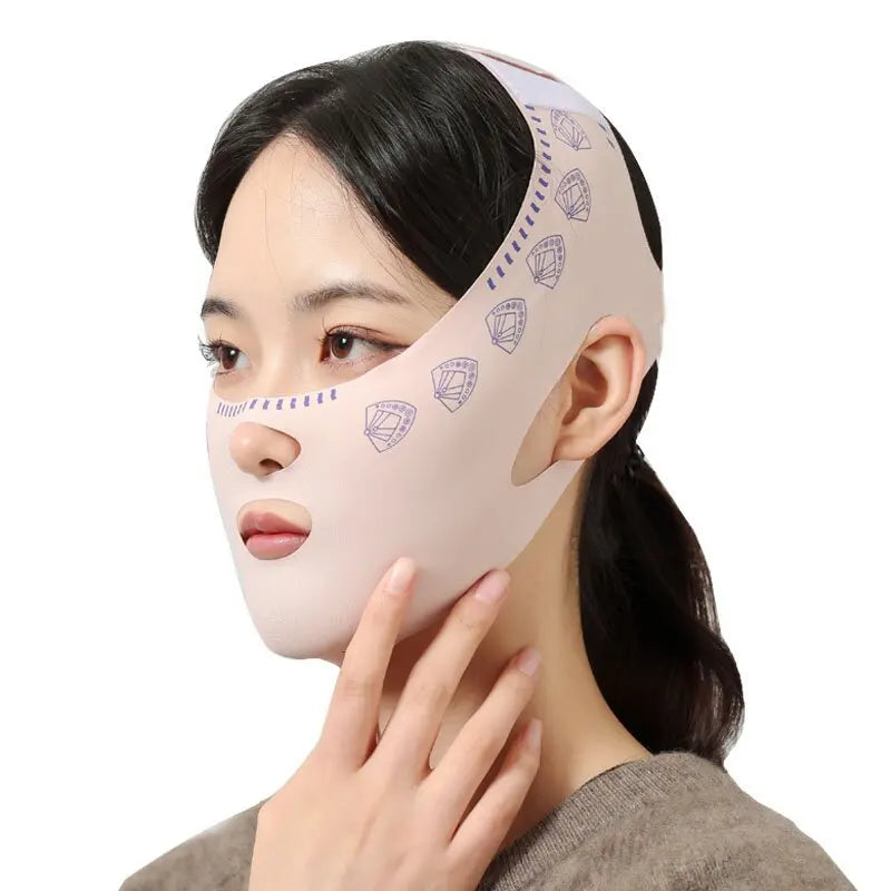 V-Shape Face Lifting Bandage | Overnight Chin Slimmer Strap Face Lifting Bandage QXL pink