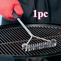 BBQ Grill Mesh Cleaning Wire Brush | Non-Stick Scrubber 1-3 Pack BBQ Grill Cleaning Brush QXL Gray black 1 pc