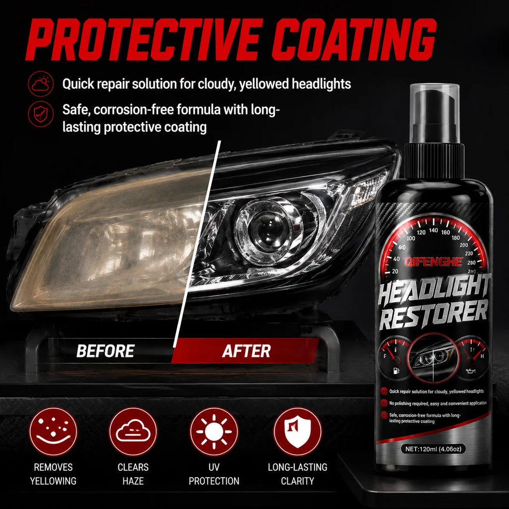 Headlight Restoration Spray – Clears Oxidized Foggy Lenses Headlight Restoration Spray QXL