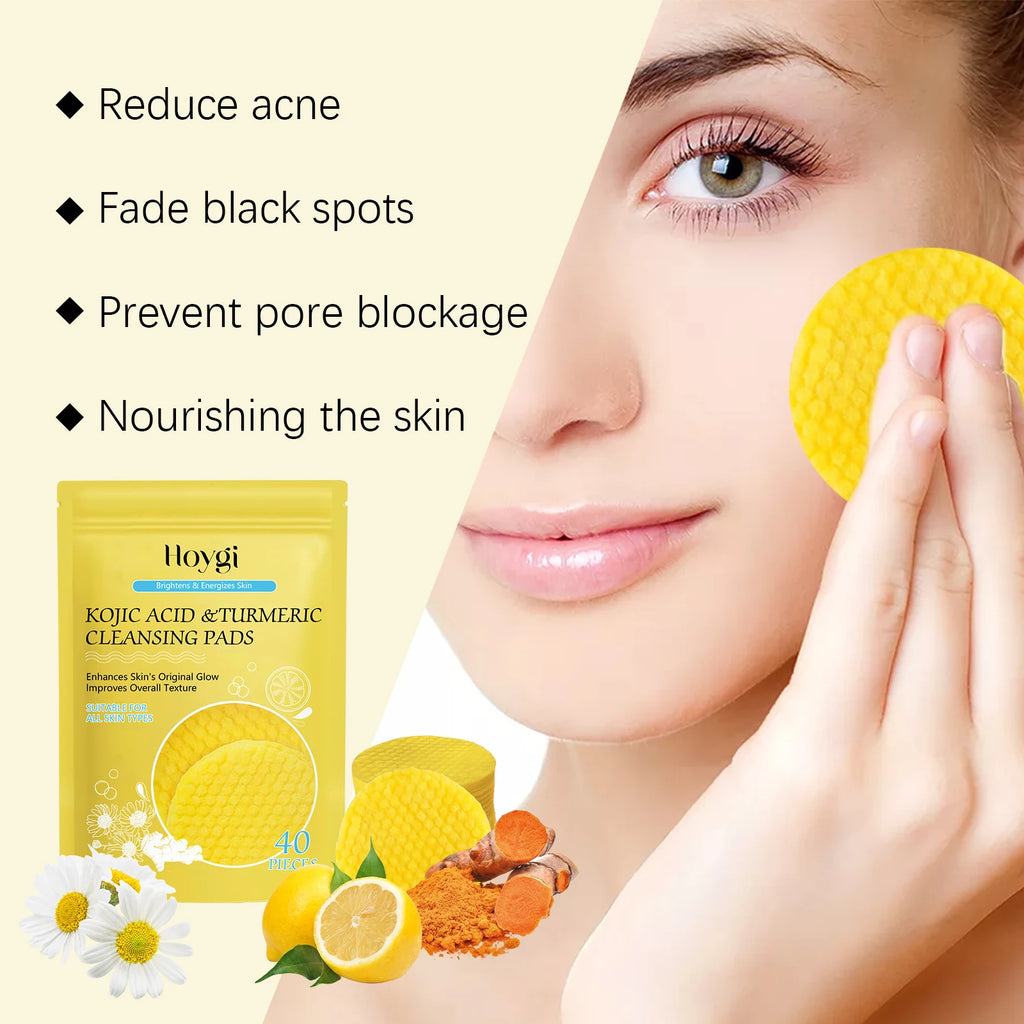 Turmeric Kojic Acid Cleansing & Exfoliating Pads | Eelhoe Facial Cleansing Pads QXL