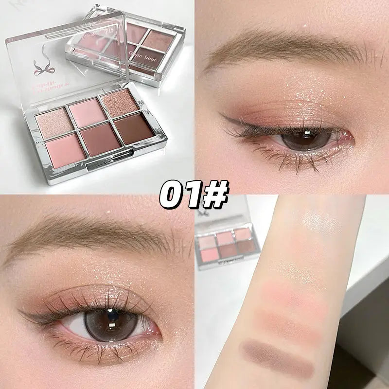 Pink Cherry Blossom 6-Color Eyeshadow Palette | Matte & Shimmer Eyeshadow Palette QXL GX2087-1