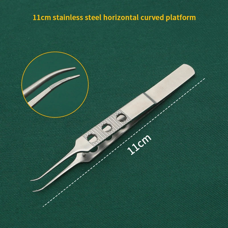 Toothed Precision Tweezers | Titanium & Steel Eyelid Tool Precision Eyelid Tweezers QXL 2 Silver