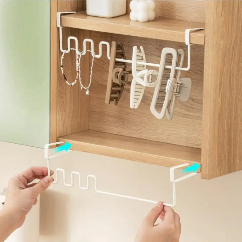 Over-Cabinet Hanging Storage Rack | No-Drill Bathroom Organizer Cabinet Hanging Organizer QXL