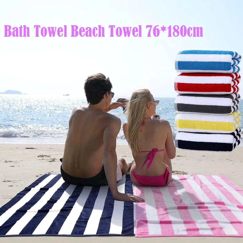 Striped Beach Towel 76x180cm – Quick-Dry & Absorbent Beach Towel QXL