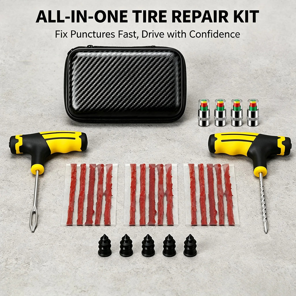 Motorbike Tubeless Tyre Repair Kit | Plugs, Awl & Valve Caps Tyre Repair Kit QXL Tyre Repair Kit
