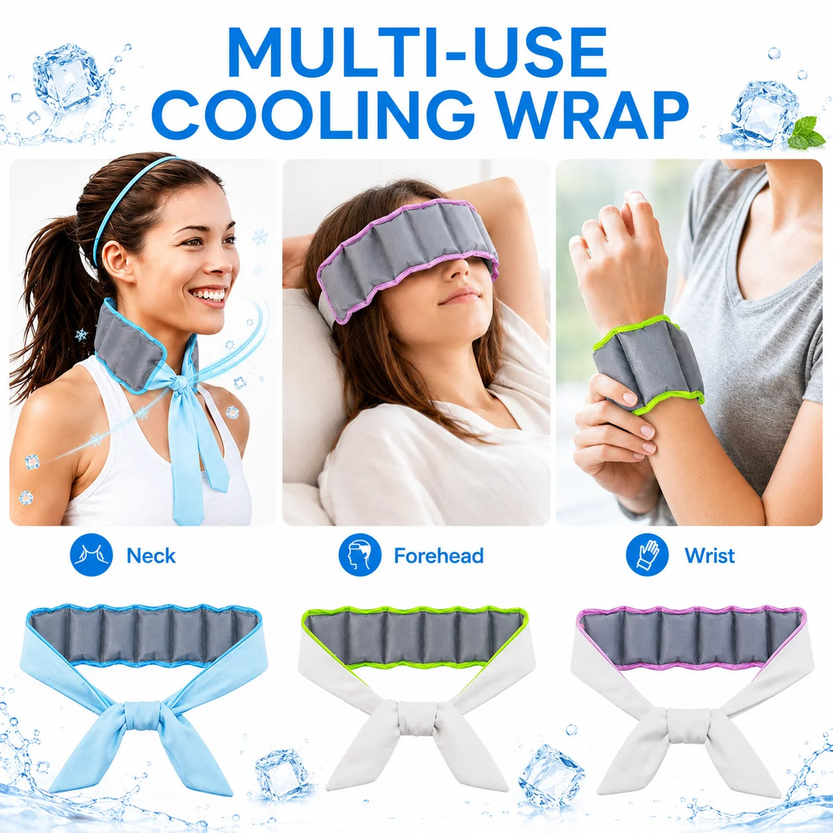 Reusable Cooling Ice Neck Wrap Scarf for Outdoor Activities Cooling Neck Wrap QXL