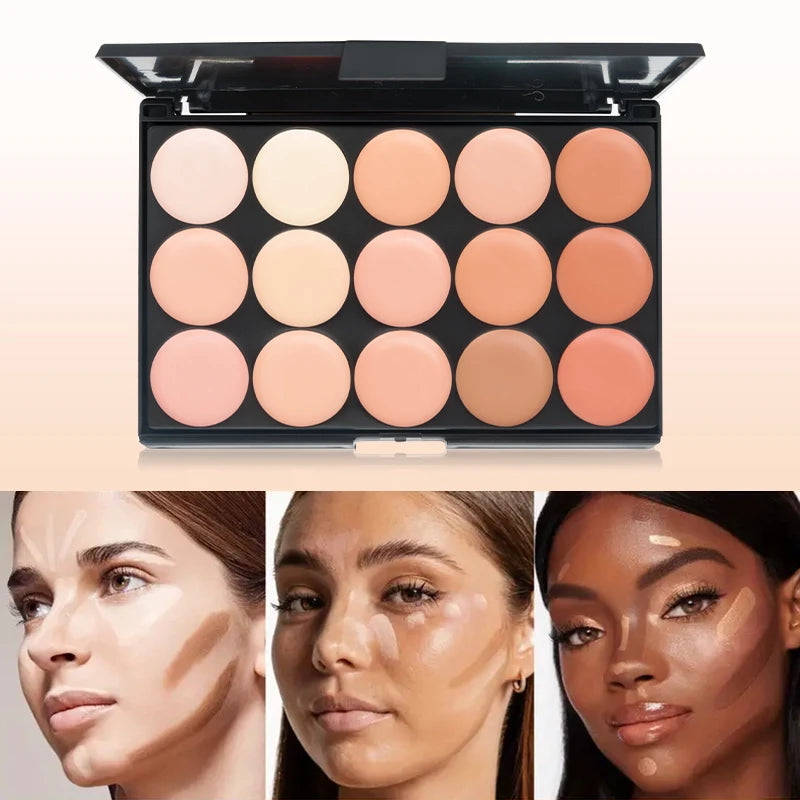 15-Color Concealer Cream Palette | Full Coverage Makeup Concealer Palette QXL