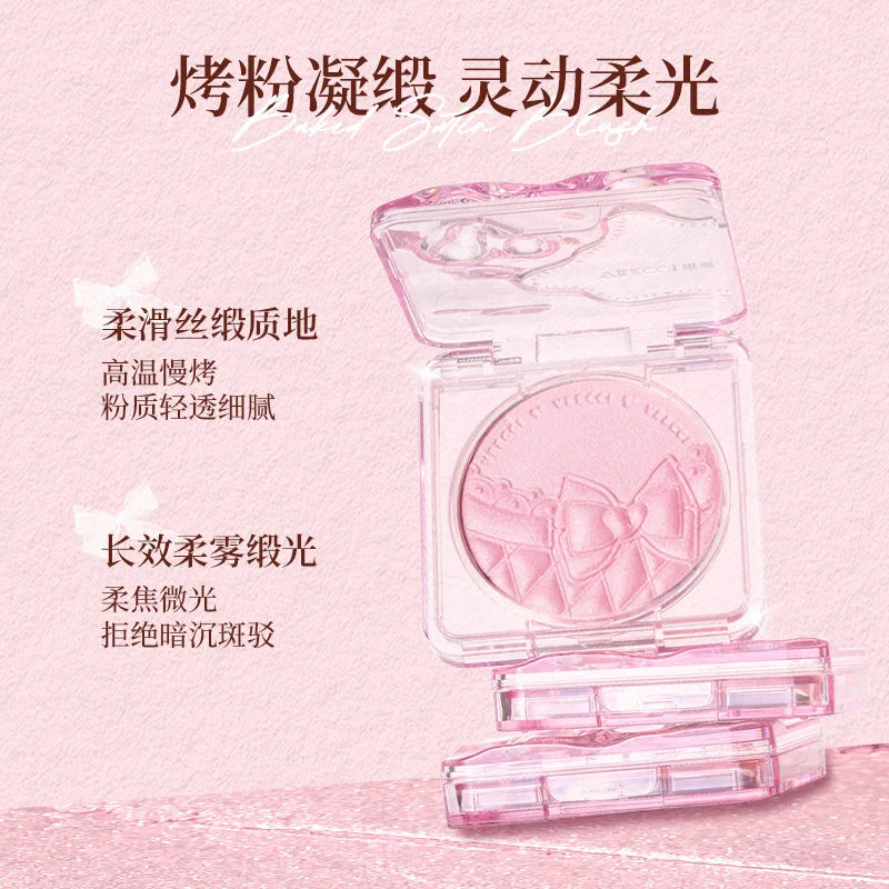 VEECCI Lace Satin Blush – Buildable Pink & Peach Cheek Powder Cheek Blush Powder QXL