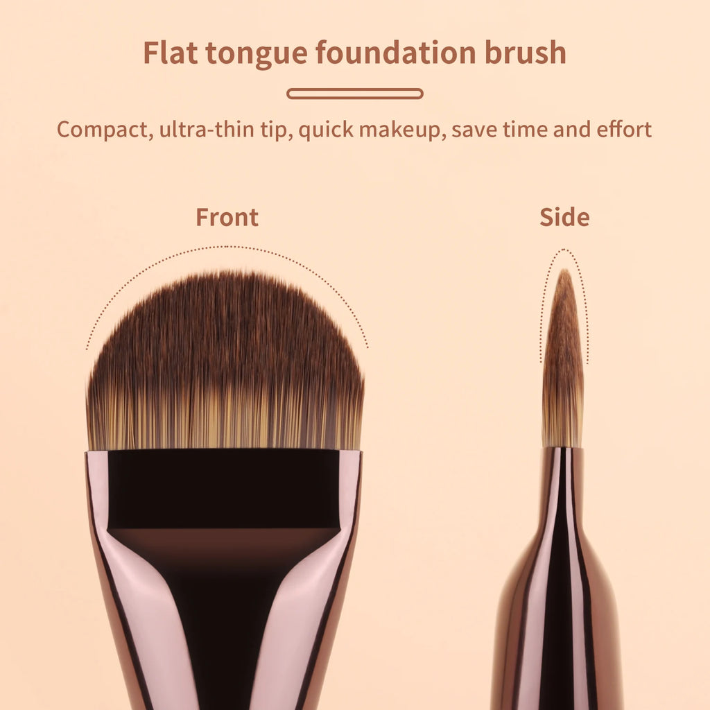 Flat Head Foundation Brush | Soft Synthetic Streak-Free Finish Foundation Makeup Brush QXL