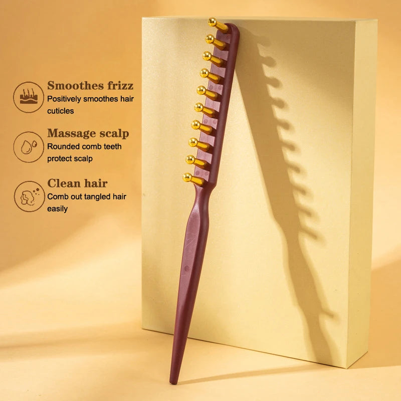 Anti-Static Scalp Massage Comb | Alloy Gua Sha Hair Tool Scalp Massage Comb QXL