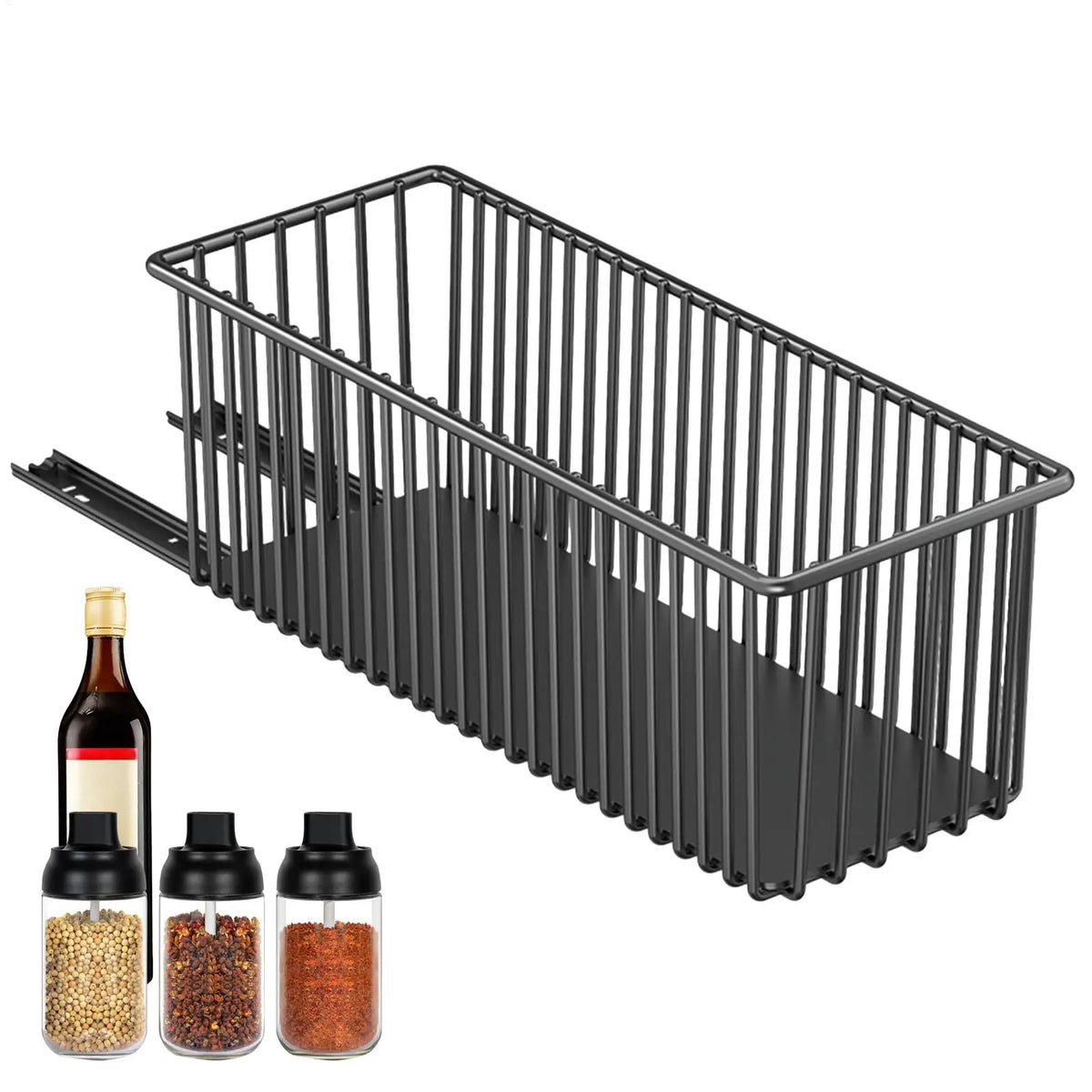 Metal Pull-Out Under Sink Organizer | Cabinet Storage Basket Cabinet Pull-Out Organizer QXL