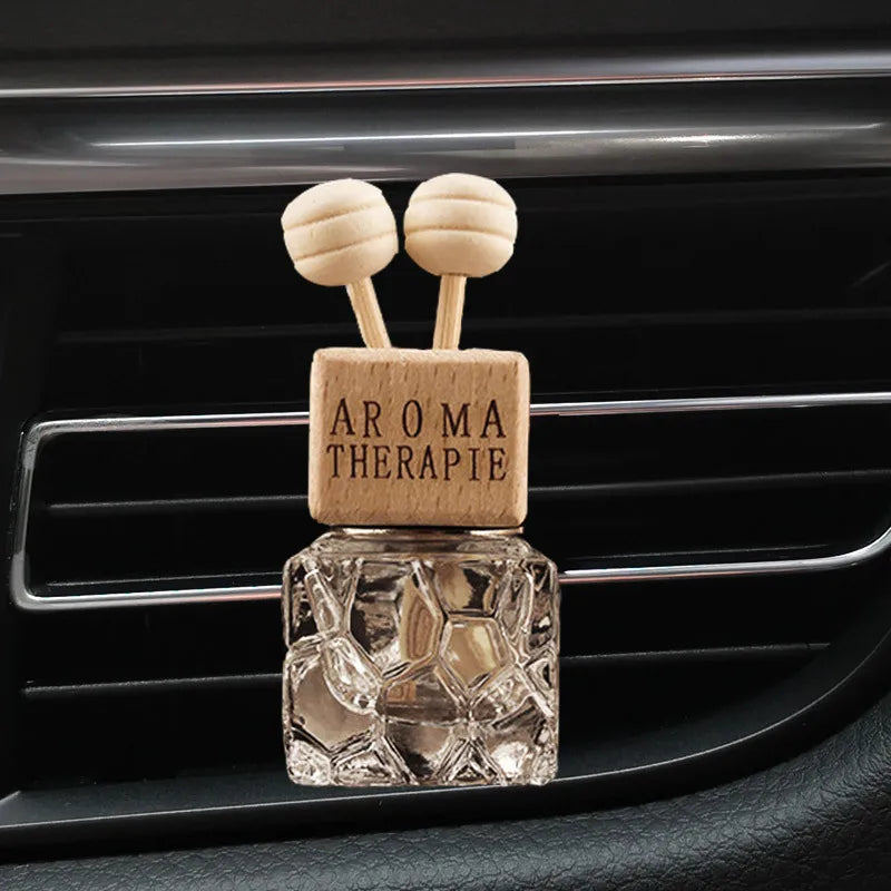 Hanging Car Air Freshener Glass Bottle | Refillable Vent Diffuser Car Air Freshener QXL