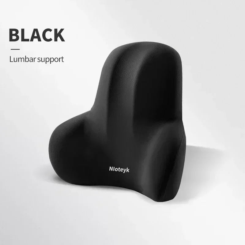 Car Neck Cushion & Lumbar Support Memory Foam Pillow Car Seat Cushion QXL black 6 4