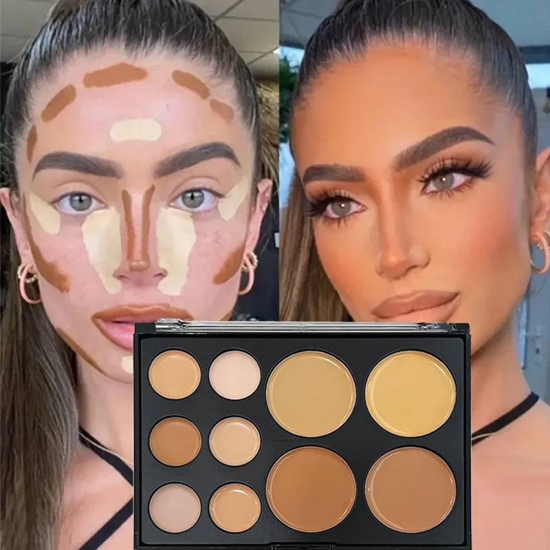 VERONNI 10-Color Concealer Palette – Matte Cream Contour Concealer Palette QXL