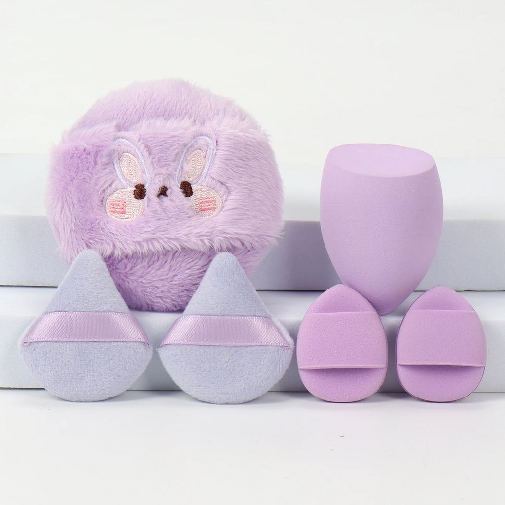 6-Pack Embroidered Powder Puffs | Wet & Dry, All Skin Types Makeup Powder Puff QXL 6Pcs