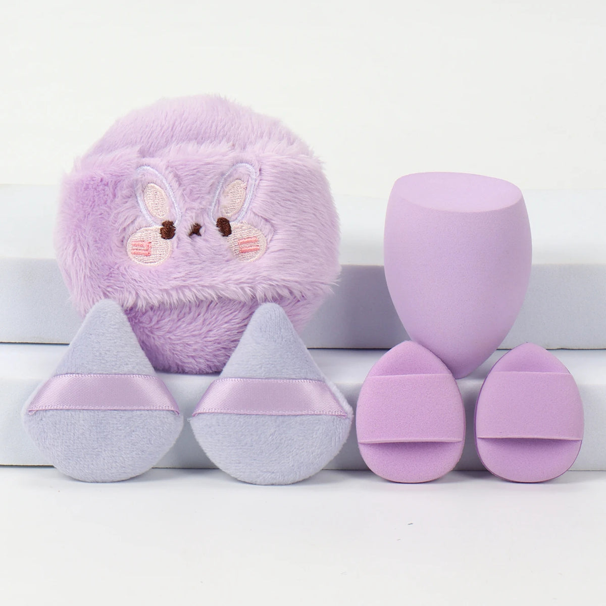 6-Pack Embroidered Powder Puffs | Wet & Dry, All Skin Types Makeup Powder Puff QXL 6Pcs