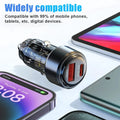 130W Mini Car Charger QC3.0 USB-C PD Fast Charging Car Charger Adapter QXL Black