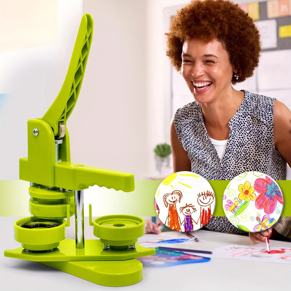 DIY Badge Button Maker Machine Kit 25–58mm | 100 Parts Badge Maker Kit QXL