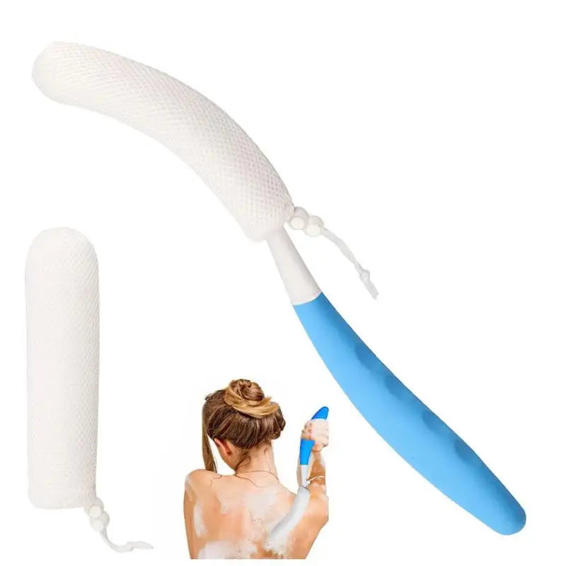 Long Handle Back Scrubber Brush | Exfoliating Mesh Shower Bath Scrubber Brush QXL