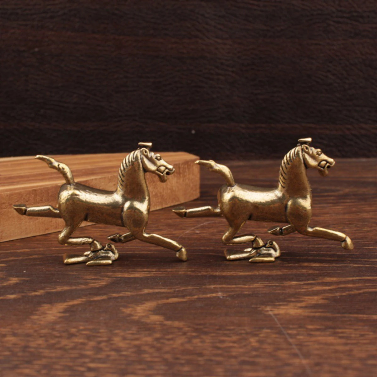 Brass Horse Figurine | Feng Shui Chinese Zodiac Lucky Statue Decorative Figurine QXL