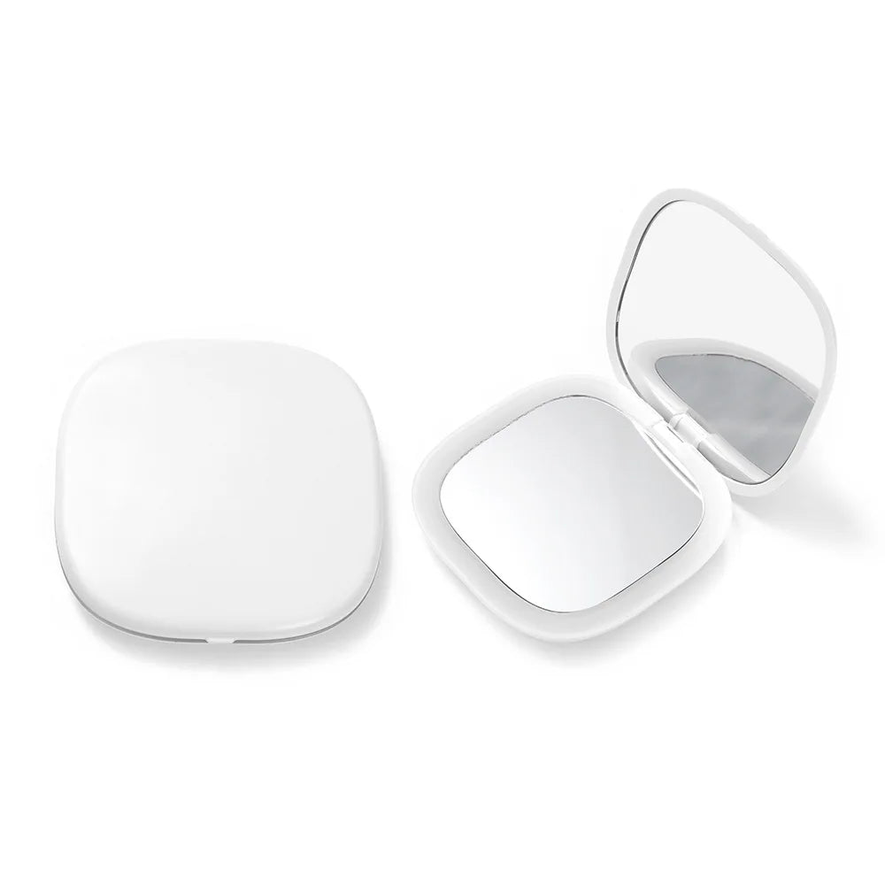 Portable LED Travel Mirror – Foldable 2-Sided 3x Magnifying LED Cosmetic Mirror QXL White charging model