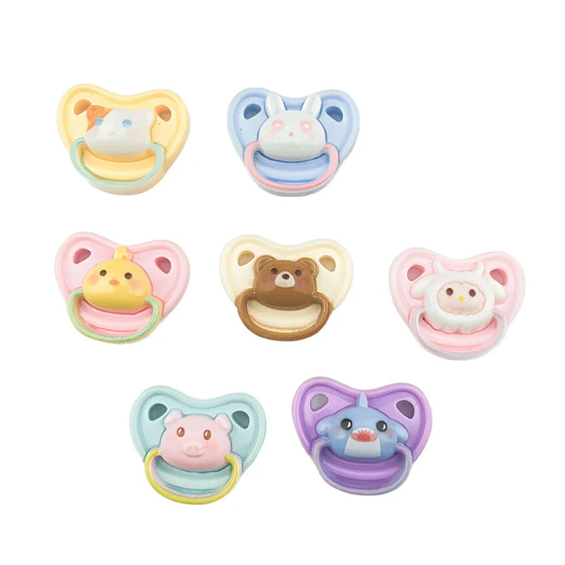10-Pack Mini Resin Doll Pacifiers for OB11, BJD & Dollhouse Doll Accessories QXL