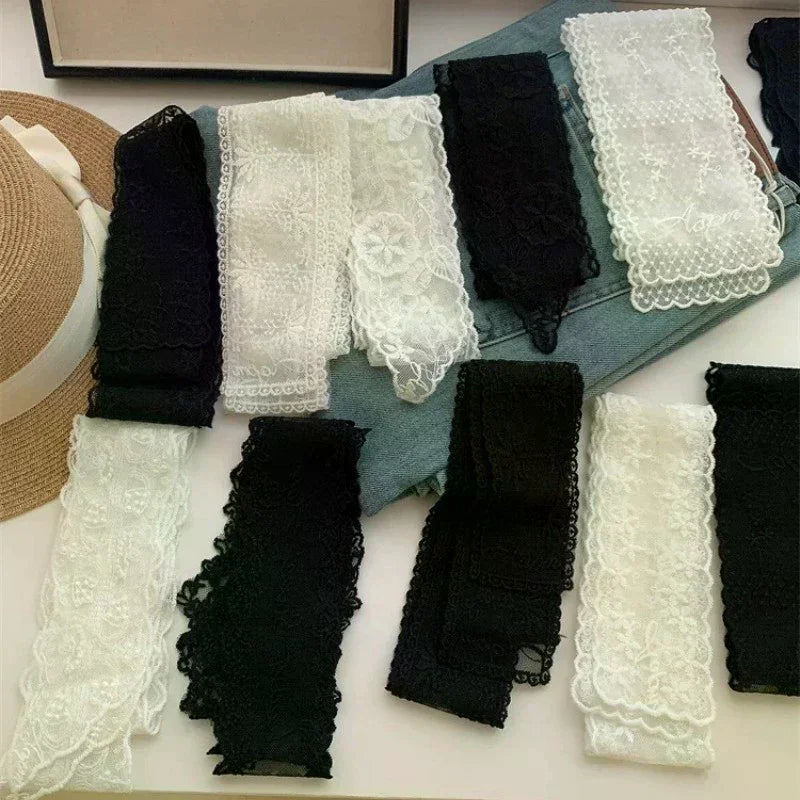 Y2K Floral Lace Bow Waist Belt – Tie-Up Thin Belt for Dresses Lace Waist Belt QXL