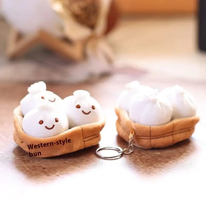 Kawaii Xiaolongbao Plush Keychain | Soft Bun Keyring Gift Plush Keychain QXL