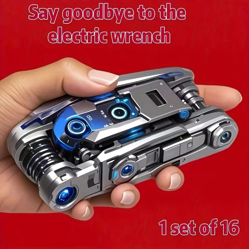 16-in-1 Socket Wrench Set | Non-Slip Rotating Head Tool Socket Wrench Set QXL